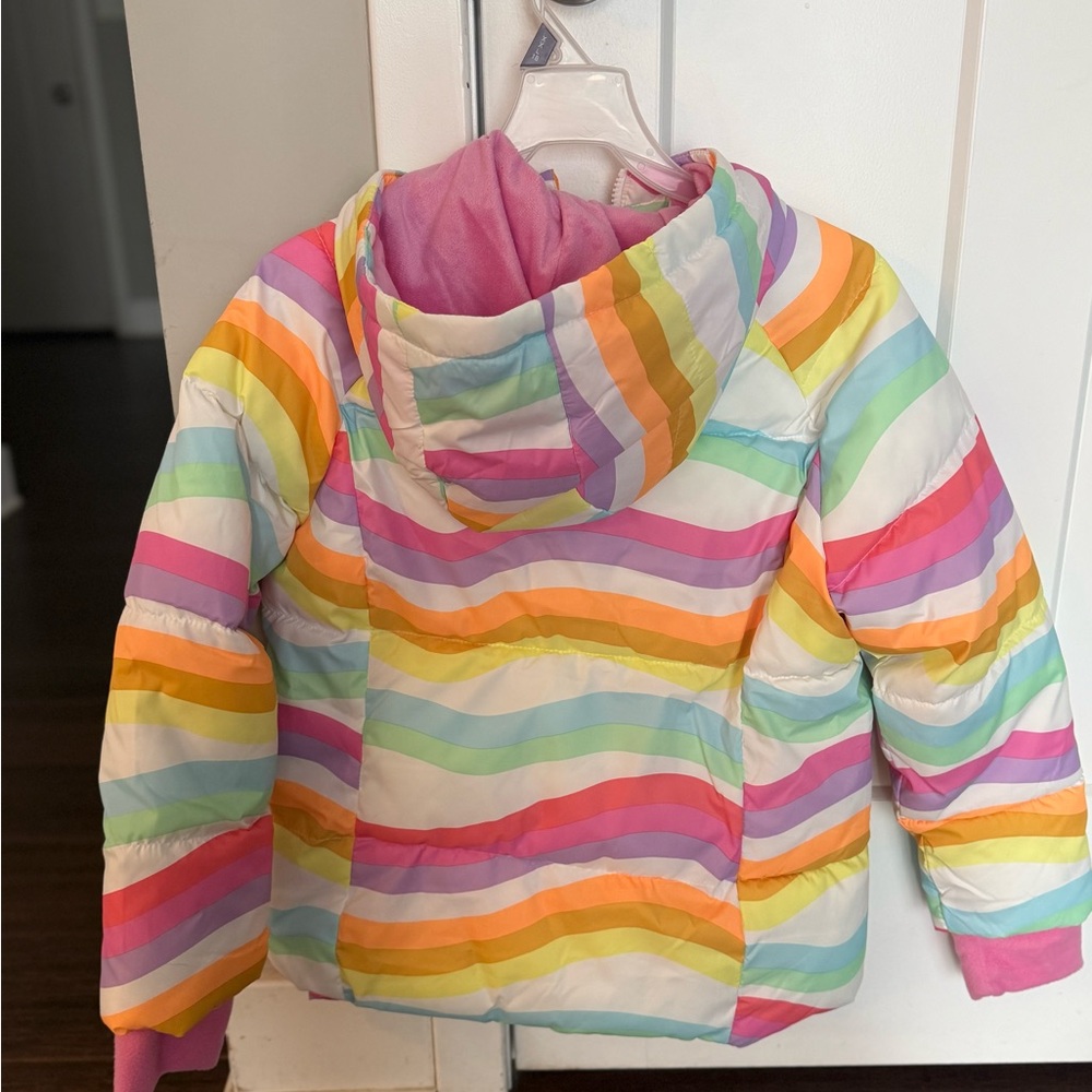 BRAND NEW! Colorful Striped Child’s Warm Puffer Coat with Hood! - Picture 2 of 4